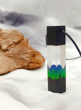 原创微缩景观树脂紫光檀滴胶吊坠