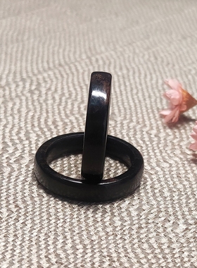 原创设计风紫光檀情侣对戒定制