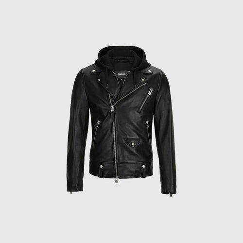 MACKAGE男士 MAGNUS可拆卸连帽机车帅气休闲皮衣外套上衣情侣款 - 图3