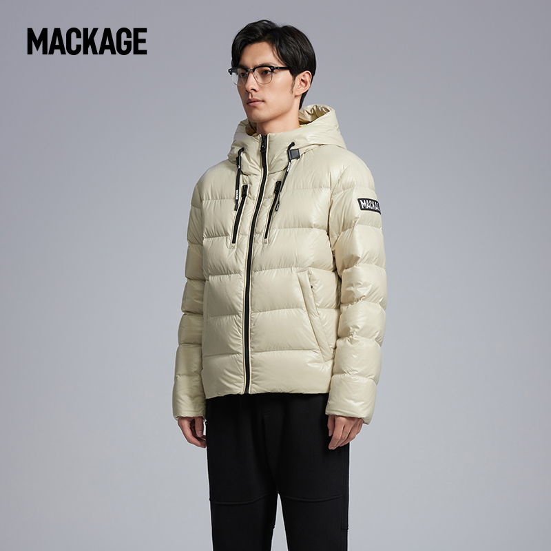 摩登专致系列-MACKAGE男士VICTOR光泽轻薄简约时尚连帽羽绒服 - 图0