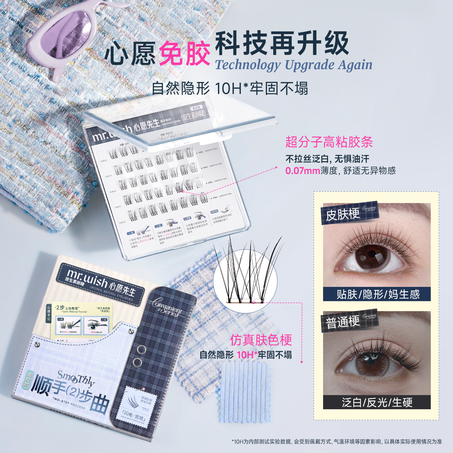 【顺手素颜睫】麻辣烫同款心愿先生短款妈生自然免胶假睫毛眼睫毛 - 图0