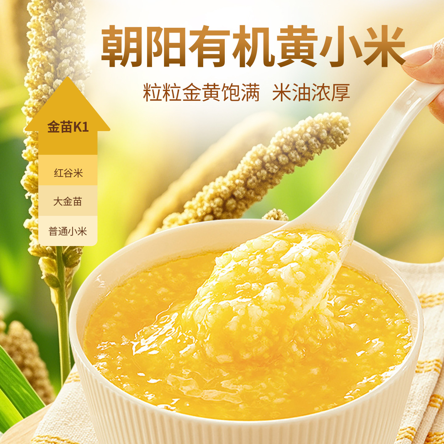 东北有机黄小米750克 当季新米朝阳金苗K1米油浓厚杂粮月子粥辅食