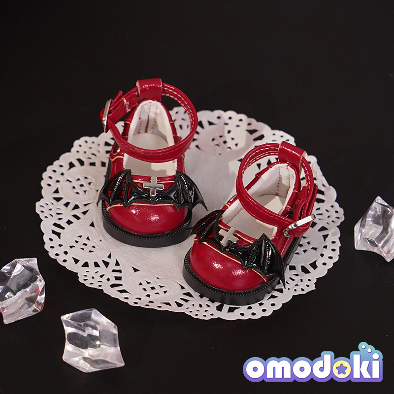 omodoki原创20cm棉花娃娃配件娃用哥特娃鞋20厘米玩偶小皮鞋 - 图2