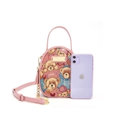 Сумка на одно плечо, вместительный и большой ремешок для сумки, маленькая ткань, с медвежатами, 2023