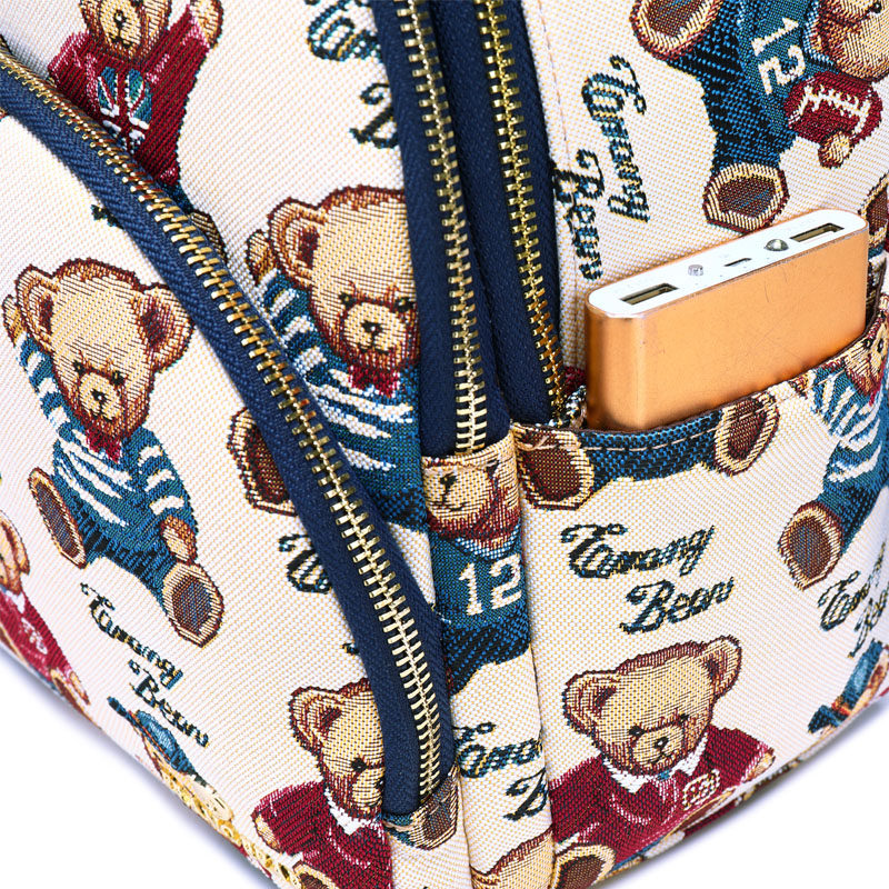 小熊依恋女2019新款时尚潮牌双肩包 pjev双肩背包