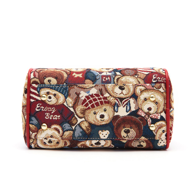 小熊依恋2020新款波士顿帆布手提包 pjev女士包袋