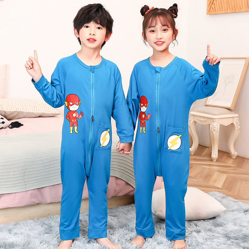 连体3春秋4男童5纯棉连体衣睡衣 冉影睡衣/家居服套装