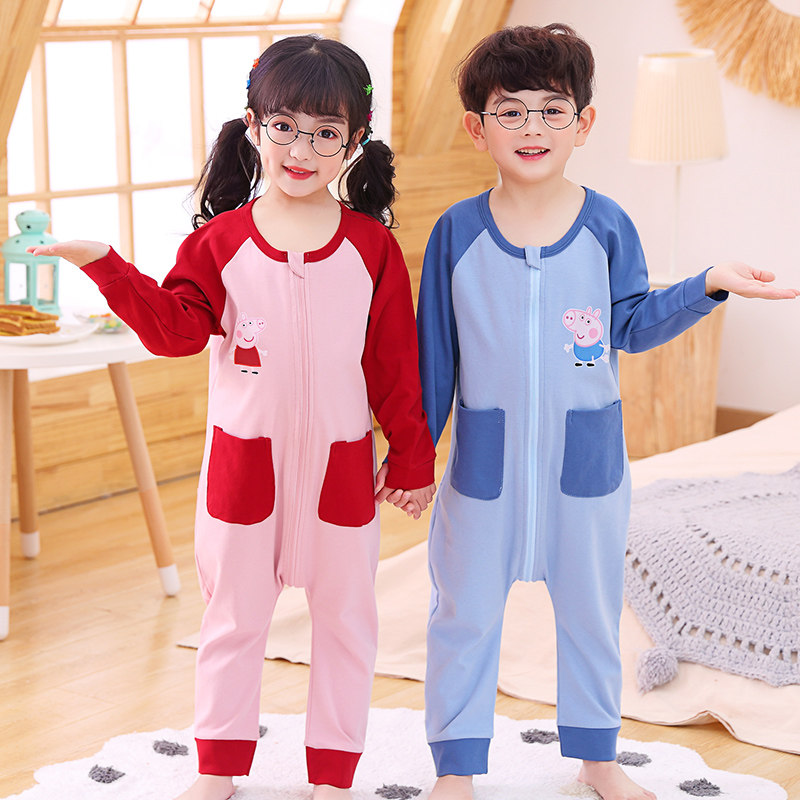 连体3春秋4男童5纯棉连体衣睡衣 冉影睡衣/家居服套装