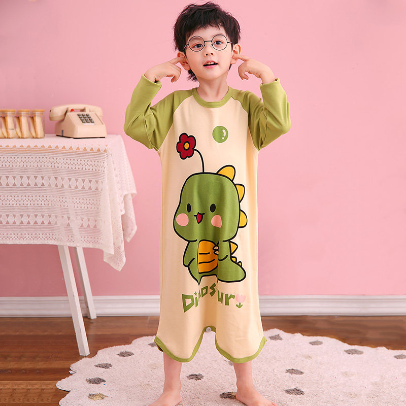 春秋季纯棉连体衣卡通男童长袖睡衣 冉影睡衣/家居服套装