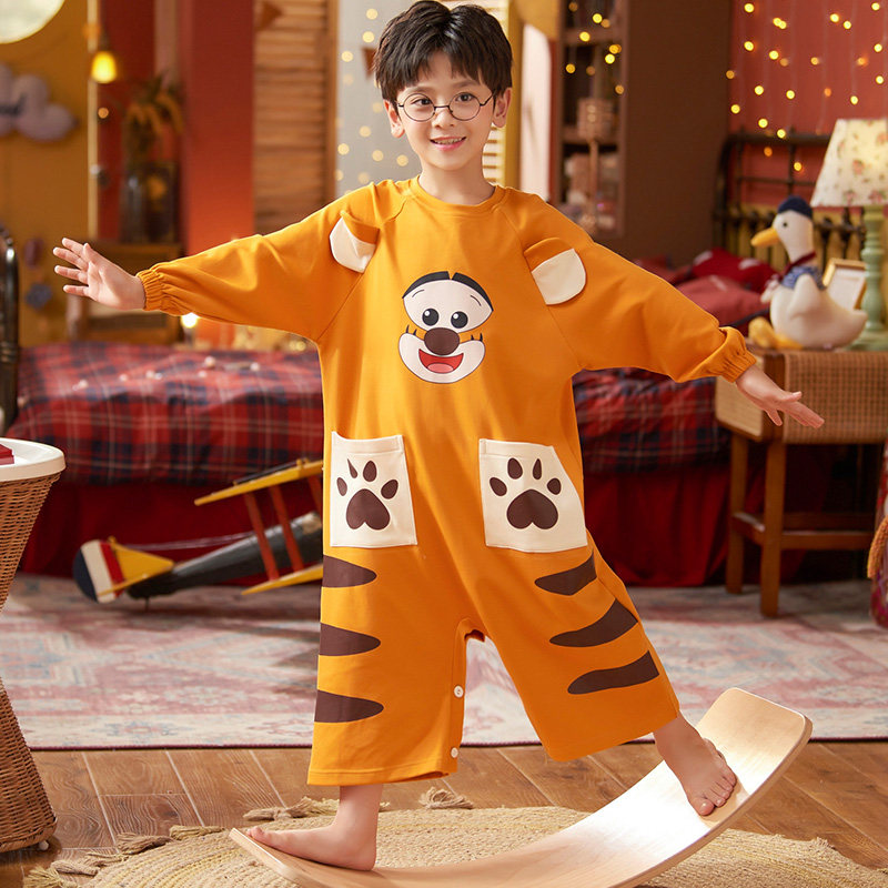男童纯棉长袖儿童连体衣春秋季睡衣 冉影睡衣/家居服套装