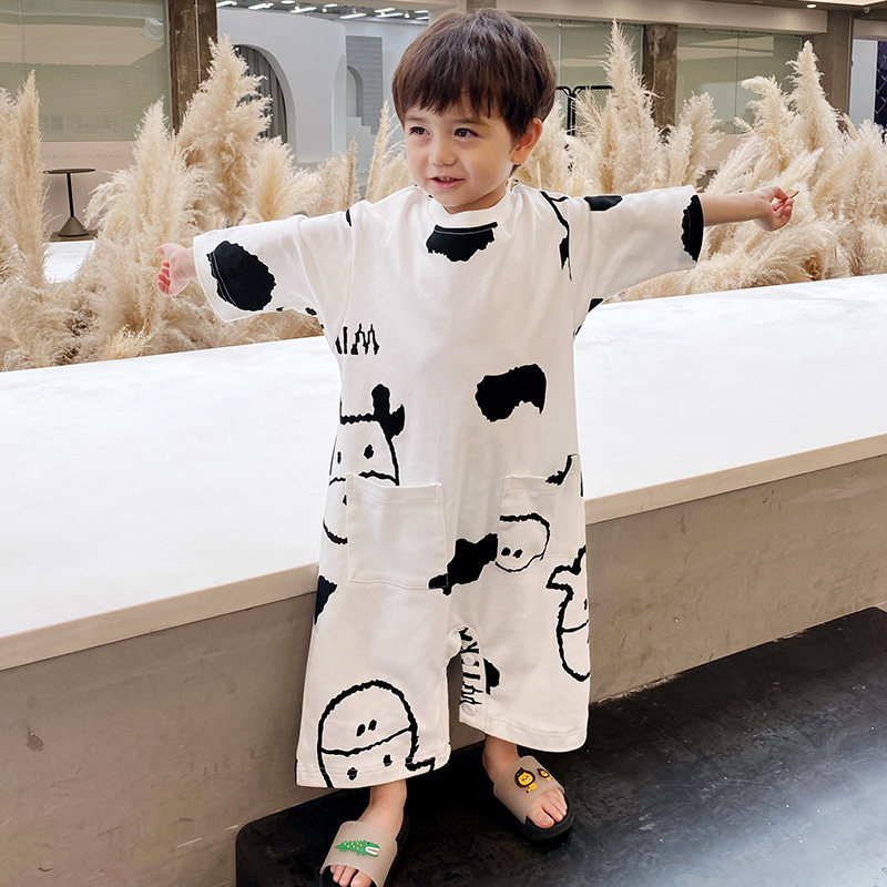 宝宝连体小男孩长袖春秋季亲肤睡衣 冉影睡衣/家居服套装