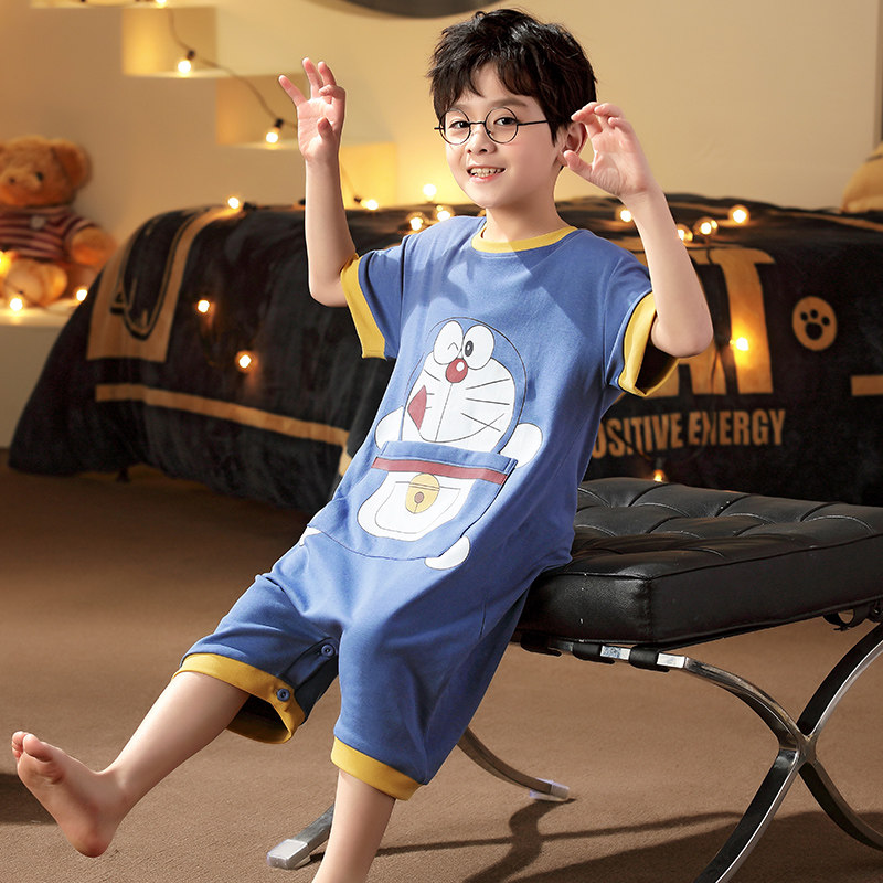 男童连体夏季短袖夏装网红哈衣睡衣 冉影睡衣/家居服套装