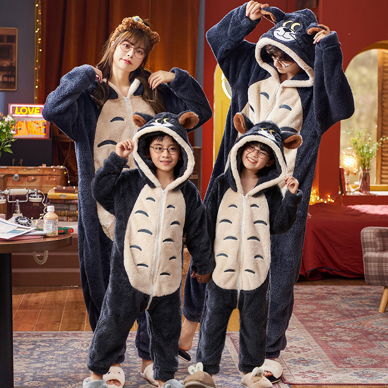 亲子一家人三口四口装冬季男童睡衣 冉影睡衣/家居服套装