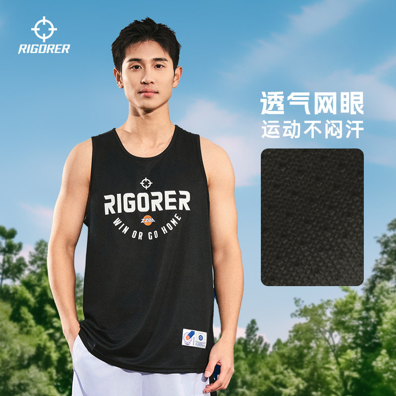 准者美式运动背心男夏季训练宽松透气健身跑步足球服薄无袖潮T恤