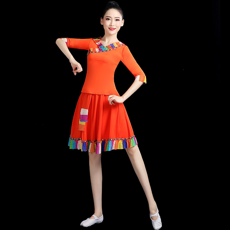 广场舞新款套装裙中老年演出服 风淑缦民族服装/舞台装