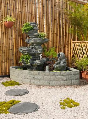 户外花园庭院假山流水喷泉生财摆件循环水景观阳台客厅养鱼池造景