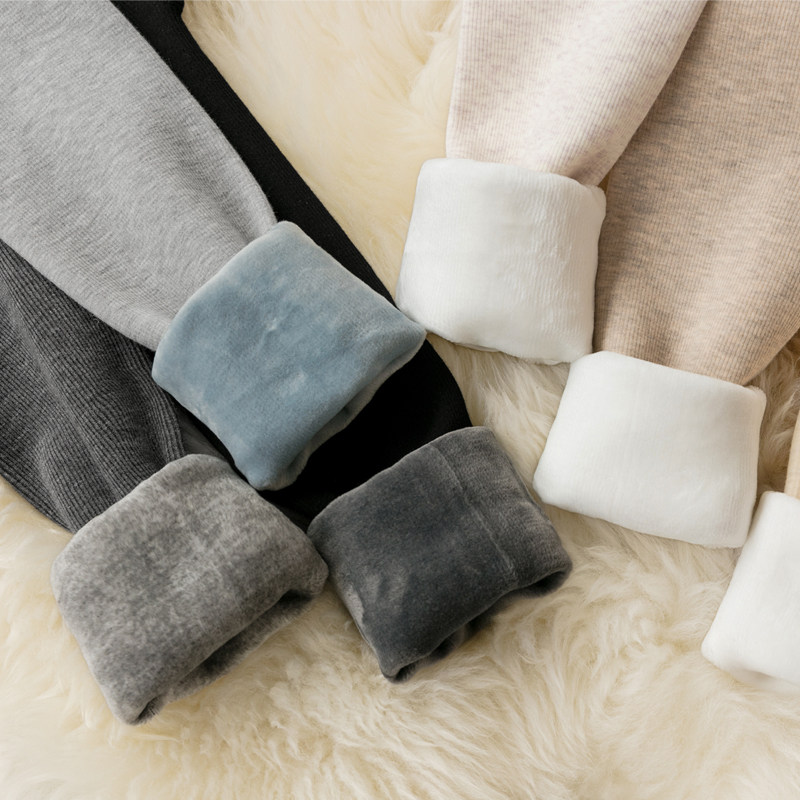 孕妇加绒加厚螺纹外穿托腹打底裤 微米熊孕妇打底裤