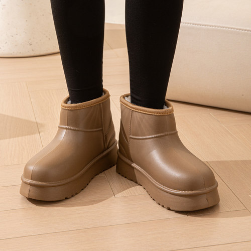 女士防滑雪地靴2025新款秋冬季加绒加厚保暖大棉鞋百搭面包棉鞋女 - 图1