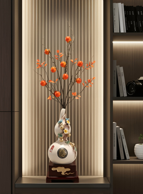新中式五福临门花瓶摆件招财