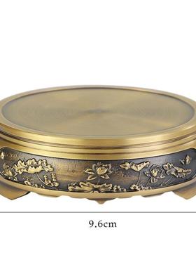 黄铜底座摆件香炉铜米缸文昌塔葫芦底托莲花貔貅荷花仿古工艺品