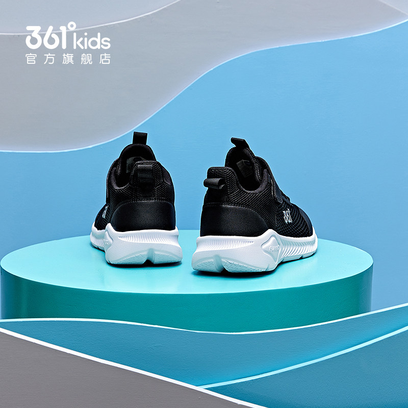 361童鞋儿童运动鞋秋季男童皮面防滑青少年黑色秋冬加绒保暖跑鞋