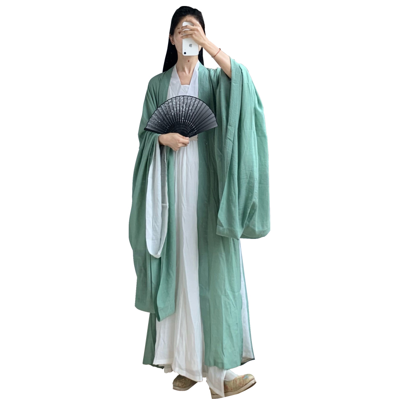 【暮云清裳】望夏原创魏晋风汉服直裾大袖衫神明少女男侠同款交领_虎窝淘