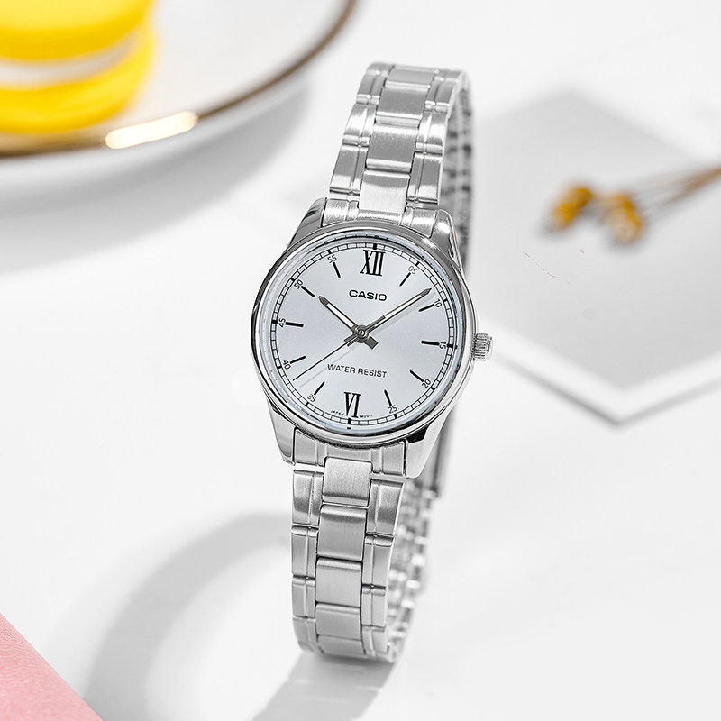 casio卡西欧手表女钢带小表盘防水女士日历手表LTP-V005D海外直邮