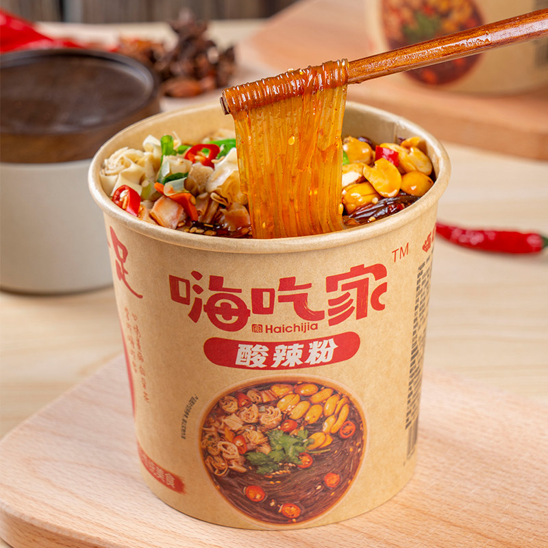 嗨吃家经典版酸辣粉136g*6桶装方便面速食夜宵麻辣味即食粉丝,淘宝优惠券,粉丝福利购,淘宝优惠卷