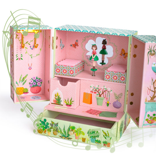 Djeco神秘花园音乐盒八音盒木质首饰盒收纳旋转女孩生日礼物圣诞