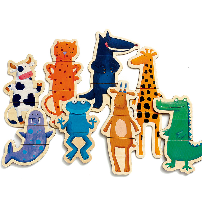 Djeco调皮动物园磁铁磁性磁力拼图2-3岁认知木质积木宝宝益智玩具 - 图0