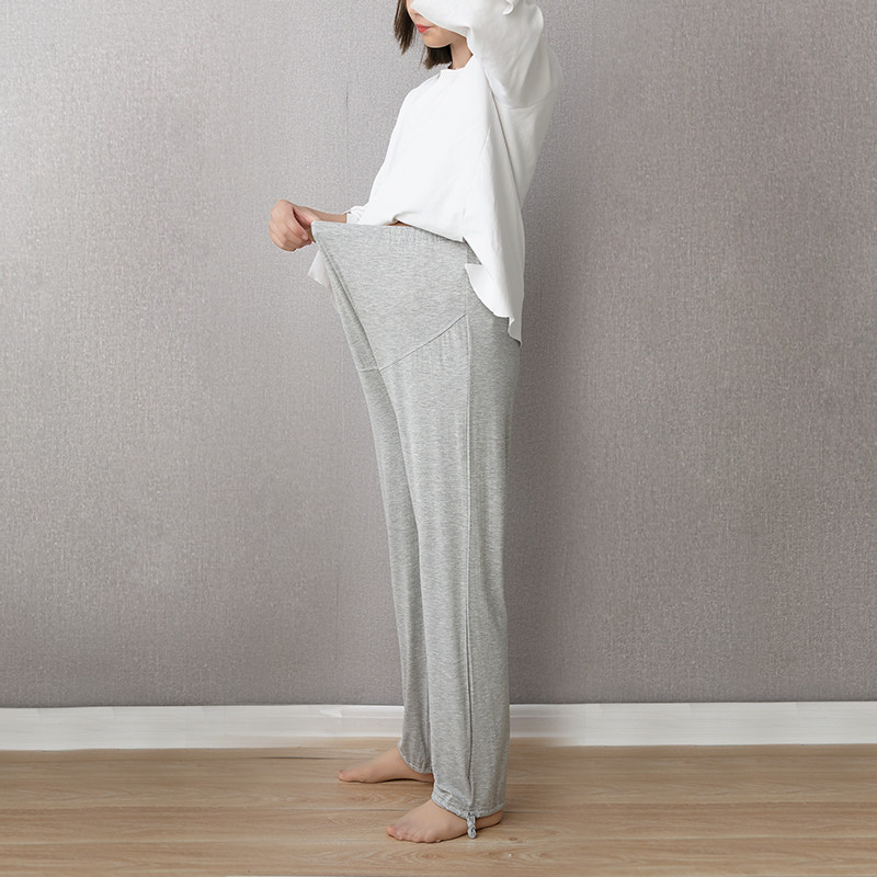 孕妇裤薄款莫代尔孕期高腰宽松睡裤 恬诺琳孕妇打底裤