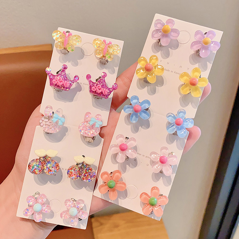 儿童透明花朵耳夹2026新款小女孩配饰女童无耳洞耳朵配饰宝宝饰品,淘宝优惠券,粉丝福利购,淘宝优惠卷