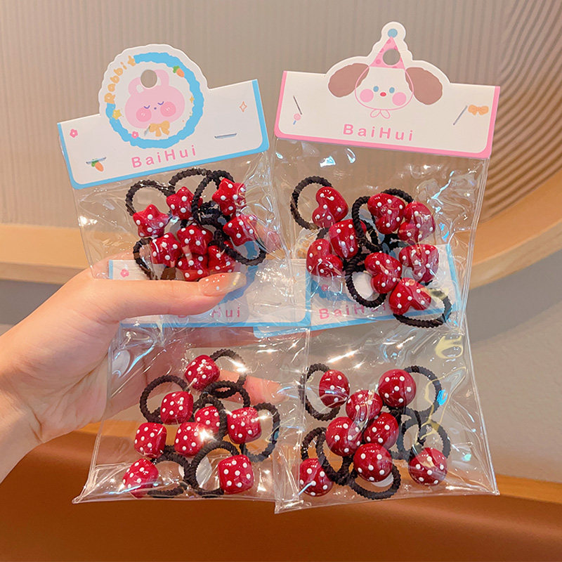 儿童新年发绳女孩扎辫子橡皮筋头绳过年发饰宝宝高弹力不伤发发圈,淘宝优惠券,粉丝福利购,淘宝优惠卷