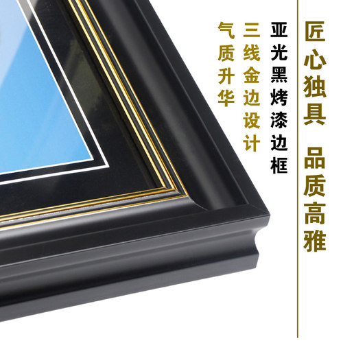 老人遗像定制实木真玻璃相框8寸12寸16卡纸A3A4照片摆台挂墙卡纸 - 图1