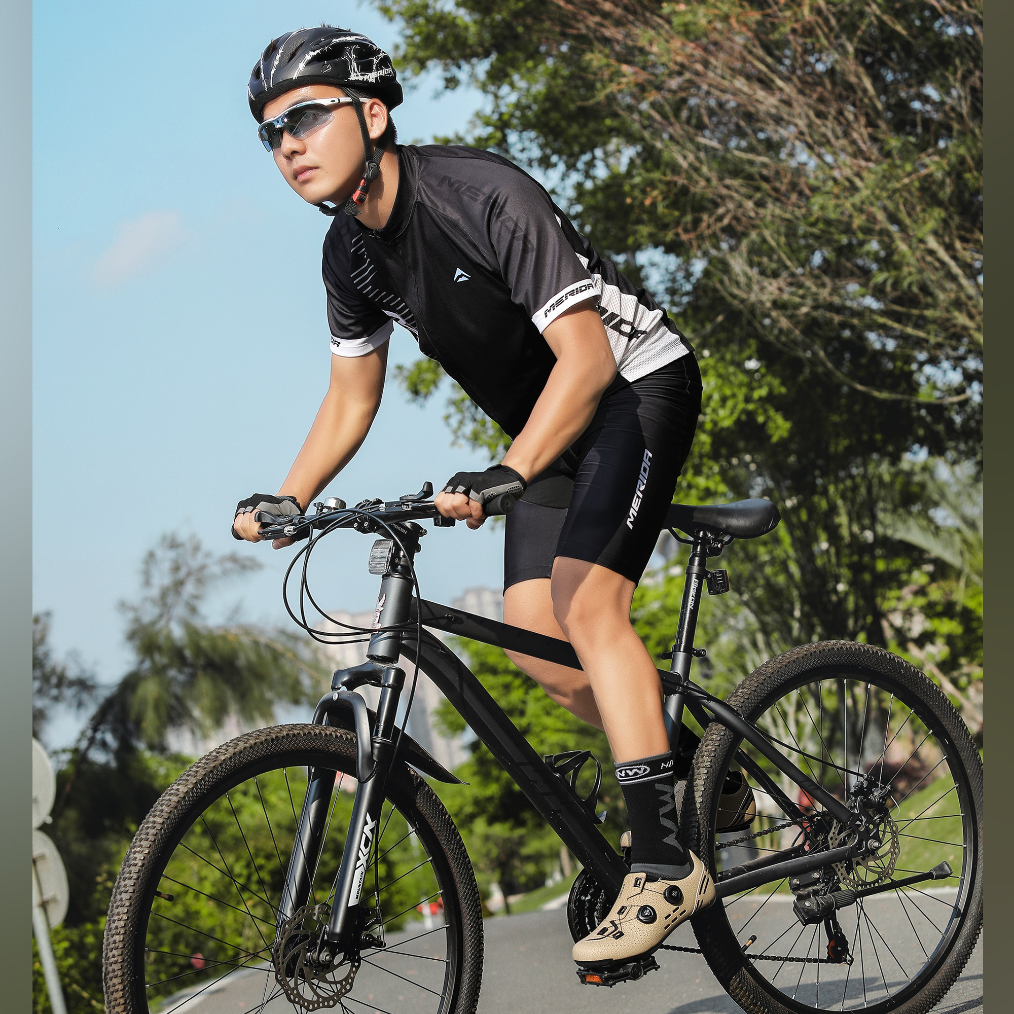 Senge lock-free cycling shoes men's hard-soled road lock shoes lock pedal set mountain bike bicycle shoes dynamic cycling shoes