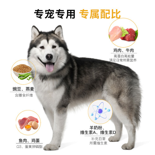 汪爸爸专用阿拉斯加全价狗粮主粮营养大型幼犬成犬专属配方2.5kg - 图0