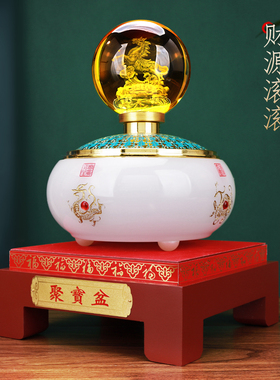 马上如意水晶球聚宝盆摆件招财聚财办公室装饰马年吉祥物开业礼物