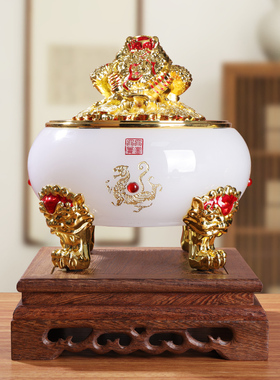 财源广进金蟾储存罐酒柜装饰品
