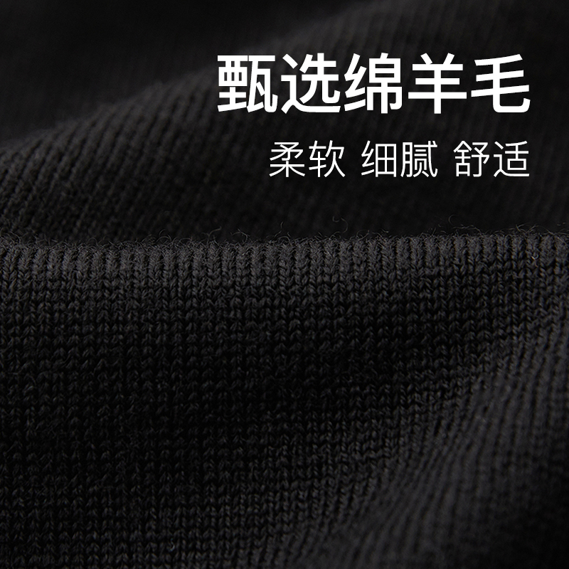 【100%绵羊毛】曼加龙男士羊毛衫2025秋冬新款高领毛衣内搭打底衫 - 图2