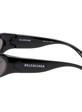 Balenciaga 巴黎世家 男士 黑色 Swift Oval 太阳镜 BB0157S001BL