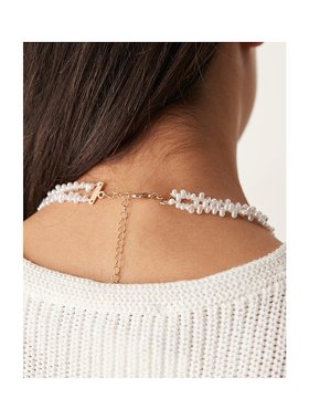 1h可退 潮奢 ASOS 女士 chippings 设计多排人造珍珠项链