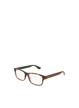 GUCCI 男士眼镜 GG0006OA013 AW2023 古驰 棕色几何框架平光镜