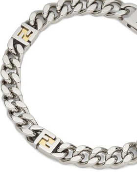 FENDI 男士手链手镯 7AK018AW2RF1UY5 SS2026 银色 FF CUBE SILVE