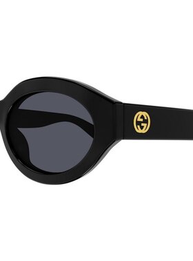 Gucci 古驰 女士 椭圆框太阳镜 GG1579S black黑色 舒适时尚