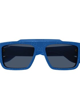 1h可退 GUCCI 女士眼镜 GG1460S008 AW2024 蓝色 全框太阳镜