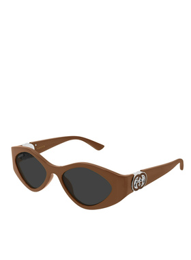 GUCCI 女士眼镜 GG2121S004 SS2026 古驰 棕色几何太阳镜