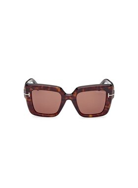 1h可退 TOM FORD 女士眼镜 FT115752J CO 棕色太阳镜