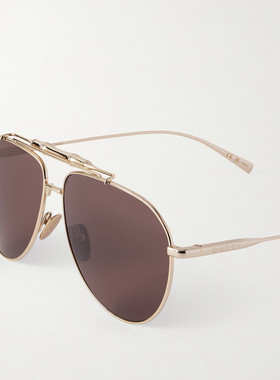 1h可退 潮奢 Gucci 古驰 男士 竹节飞行员镀金太阳眼镜 GG2064S