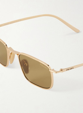 潮奢 Prada 普拉达 男士 方形框镀金太阳眼镜 0PRD52S5AK70G