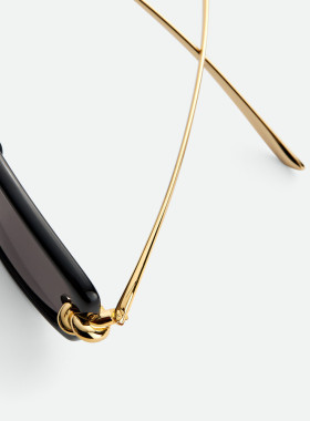 BOTTEGA VENETA 女士眼镜 BV1440SA001 CO 黑色 结形矩形太阳镜